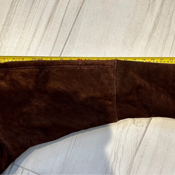 VINTAGE SHEEPSKIN SHEARLING “MARLBORO MAN” COAT JACKET WESTERN TRUCKER L BROWN - Picture 4 of 14